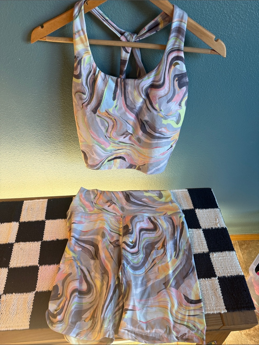 Spiritual Gangster Pastel Swirl Active Skort Set